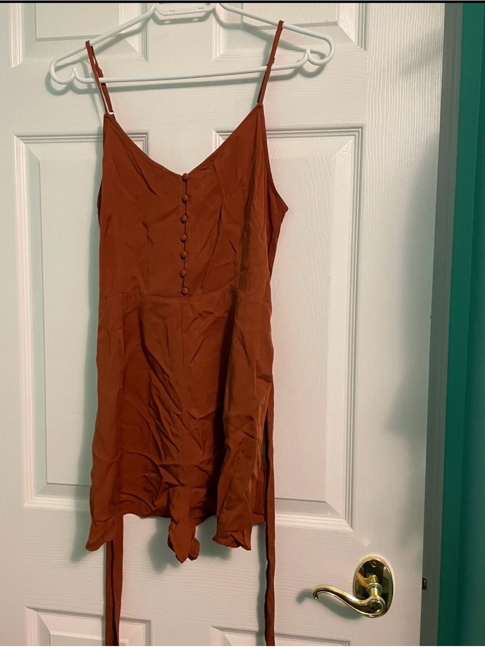Forever 21 Rust Spaghetti-Strap Romper